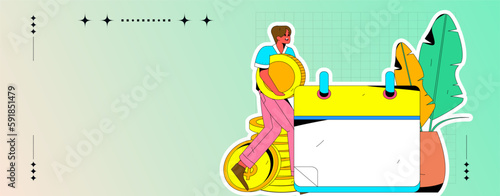 Sign in people flat vector concept operation hand drawn illustration
