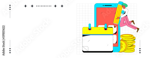 Sign in people flat vector concept operation hand drawn illustration
