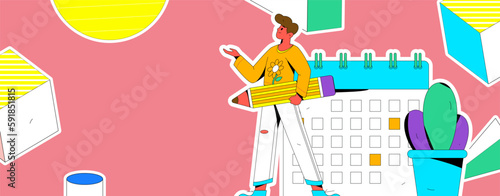 Sign in people flat vector concept operation hand drawn illustration
