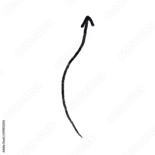 hand drawn arrow on transparent background. PNG