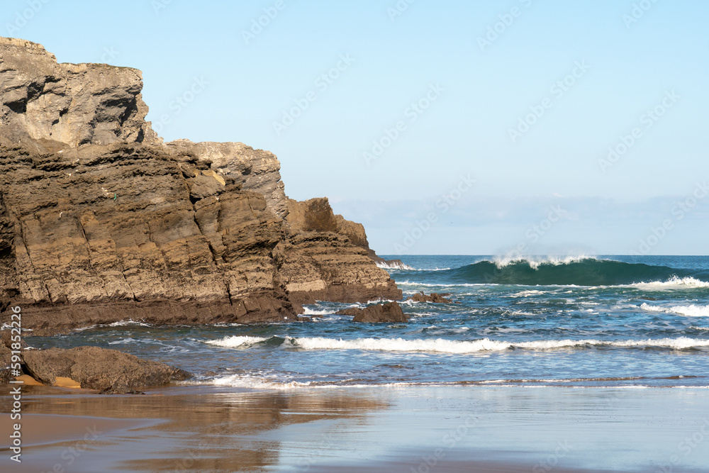 Antuerta beach in Cantabria coast. North of Spain. Antuerta beach in Cantabria coast. North of Spain.