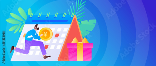 Sign in people flat vector concept operation hand drawn illustration
