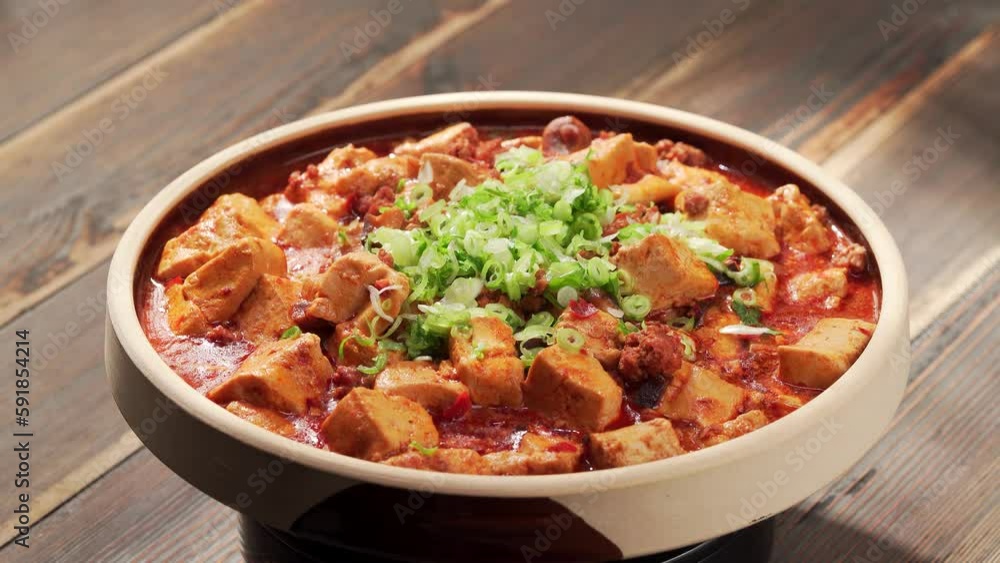The cooking process of special Chinese food roasted tofu with mushroom meat sauce The cooking process of special Chinese food roasted tofu with mushroom meat sauce
