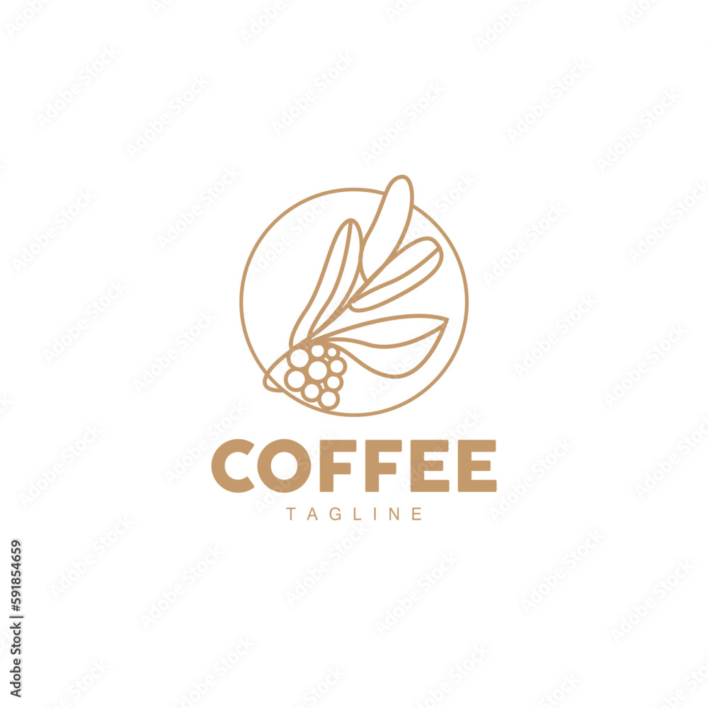 Coffee Logo, Coffee Tree Design, Cafe Drink Vector, Icon Brand Illustration Symbol Coffee Logo, Coffee Tree Design, Cafe Drink Vector, Icon Brand Illustration Symbol