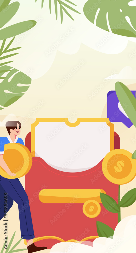 Fototapeta premium Sign in people flat vector concept operation hand drawn illustration 