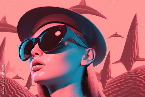 Sunnier Days: A Compilation of Women's Sunglasses in a Vibrant Collage photo