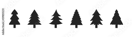 Trees set. Forest trees Icon.