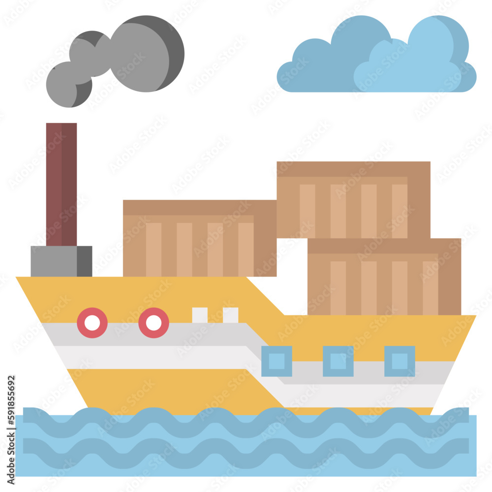 Naklejka premium boat line icon,linear,outline,graphic,illustration