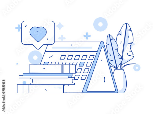 Sign in people flat vector concept operation hand drawn illustration

