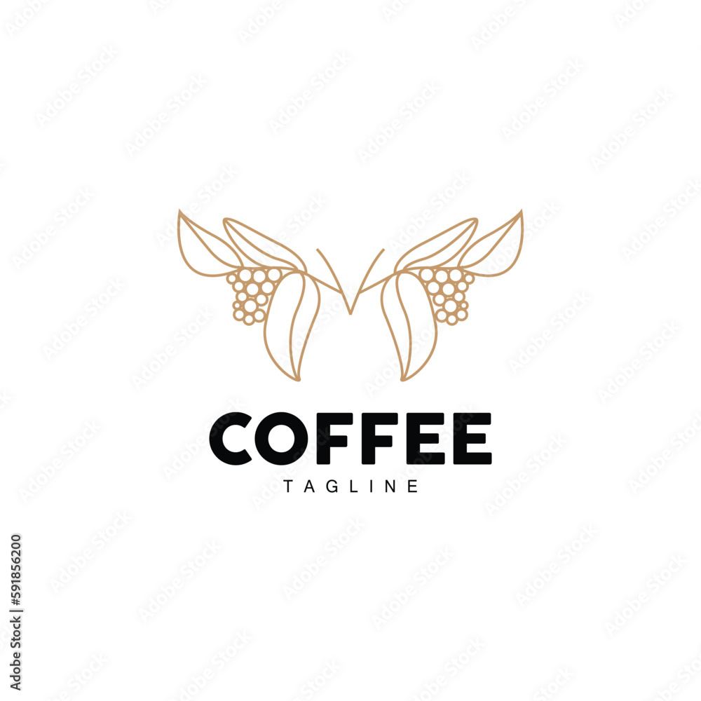 Coffee Logo, Coffee Tree Design, Cafe Drink Vector, Icon Brand Illustration Symbol Coffee Logo, Coffee Tree Design, Cafe Drink Vector, Icon Brand Illustration Symbol