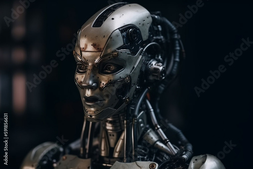 machine similar to a human  artificial intelligence robot humanoid android. Generative AI