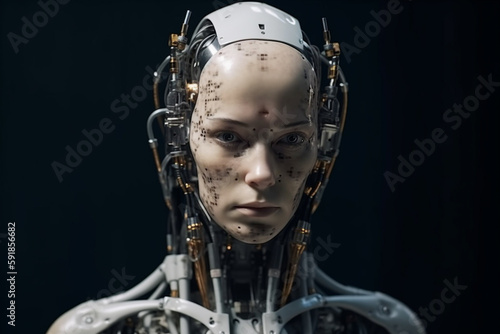 robot humanoid android with artificial intelligence. Generative AI