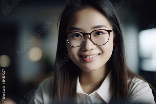teenager, asian woman with ...