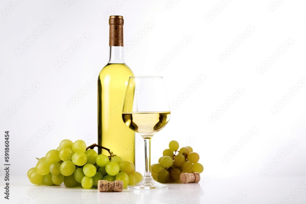 Fototapeta premium White Wine, Generative AI, Illustration