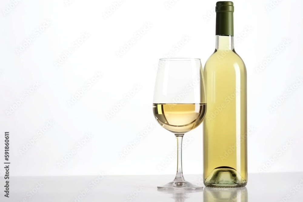 White Wine, Generative AI, Illustration White Wine, Generative AI, Illustration