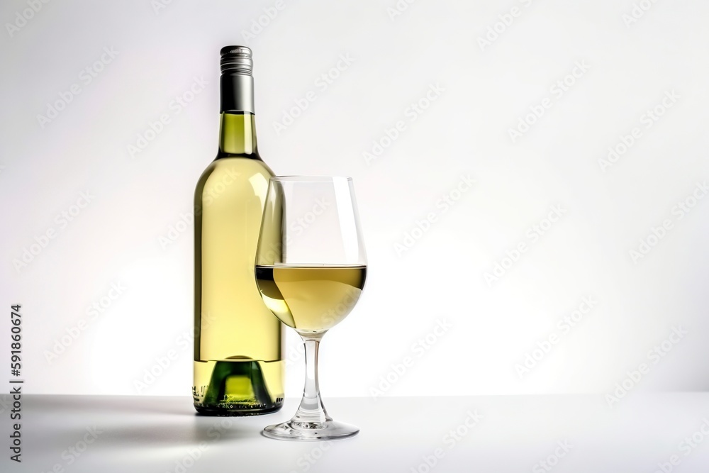 White Wine, Generative AI, Illustration White Wine, Generative AI, Illustration