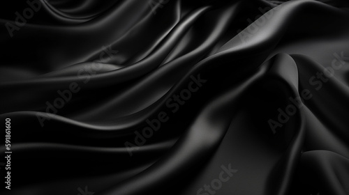 black satin fabric background, generative ai