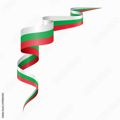 Bulgarian flag wavy abstract background. Vector illustration.