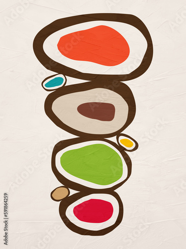 Vertical texture of colorful abstract oval shapes - great for interior and graphic design photo