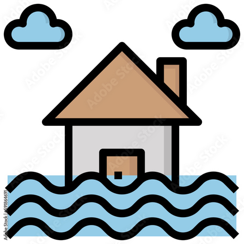 flood line icon,linear,outline,graphic,illustration