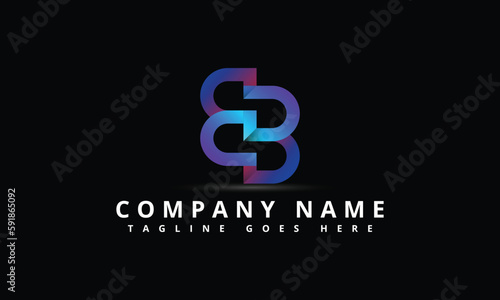 Creative Elegant Trendy Unique Artistic Black And Blue Color BB Initial Based Alphabet Icon Logo.