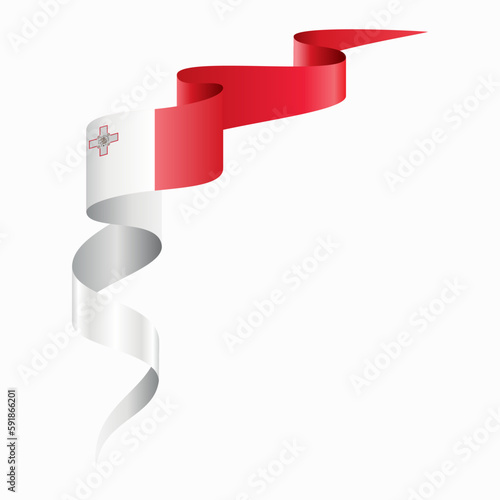 Maltese flag wavy abstract background. Vector illustration.
