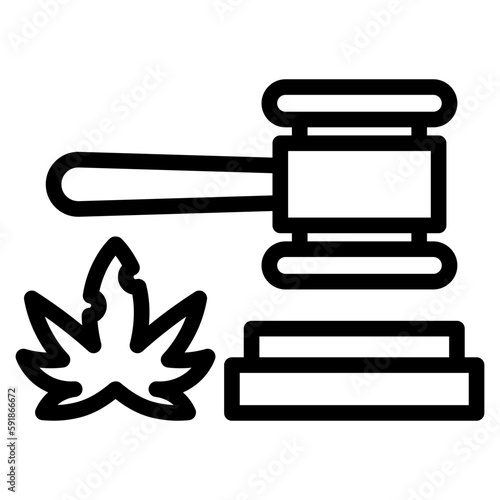 cannabis with law hammer line 