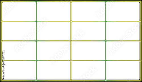 Illustration of a grid with a 7x5 layout, 35 empty fields ideal for a calendar photo