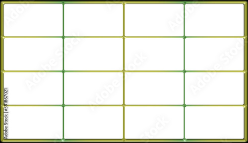 Illustration of a grid with a 7x5 layout, 35 empty fields ideal for a calendar