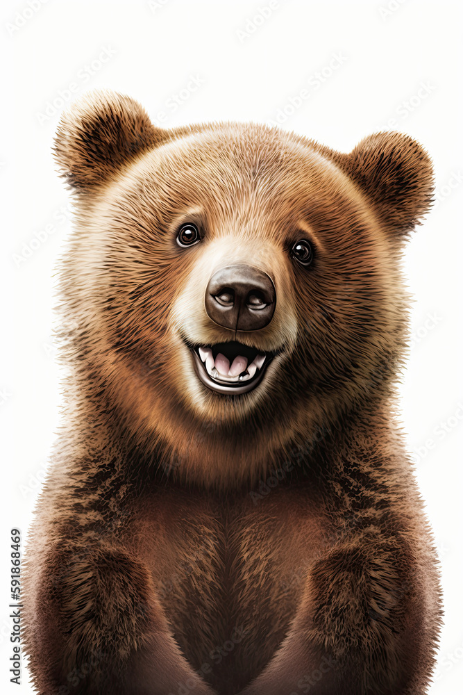 AI generated  illustration of happy smiling bear