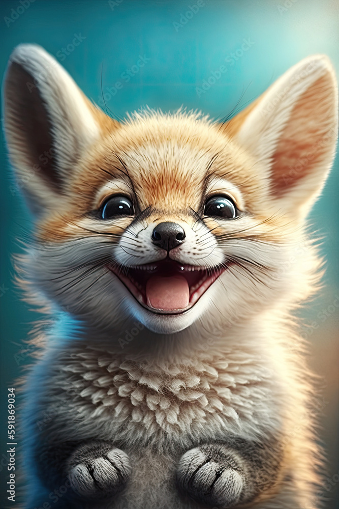 AI generated illustration of happy smiling animal AI generated illustration of happy smiling animal