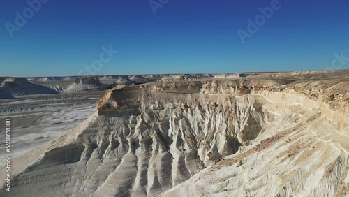 Slow approach from the air to the mountain trail