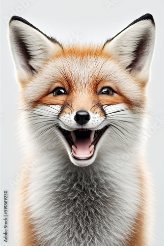 AI generated  illustration of happy smiling fox © maylim