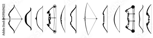 Leinwand Poster Bow icon vector set