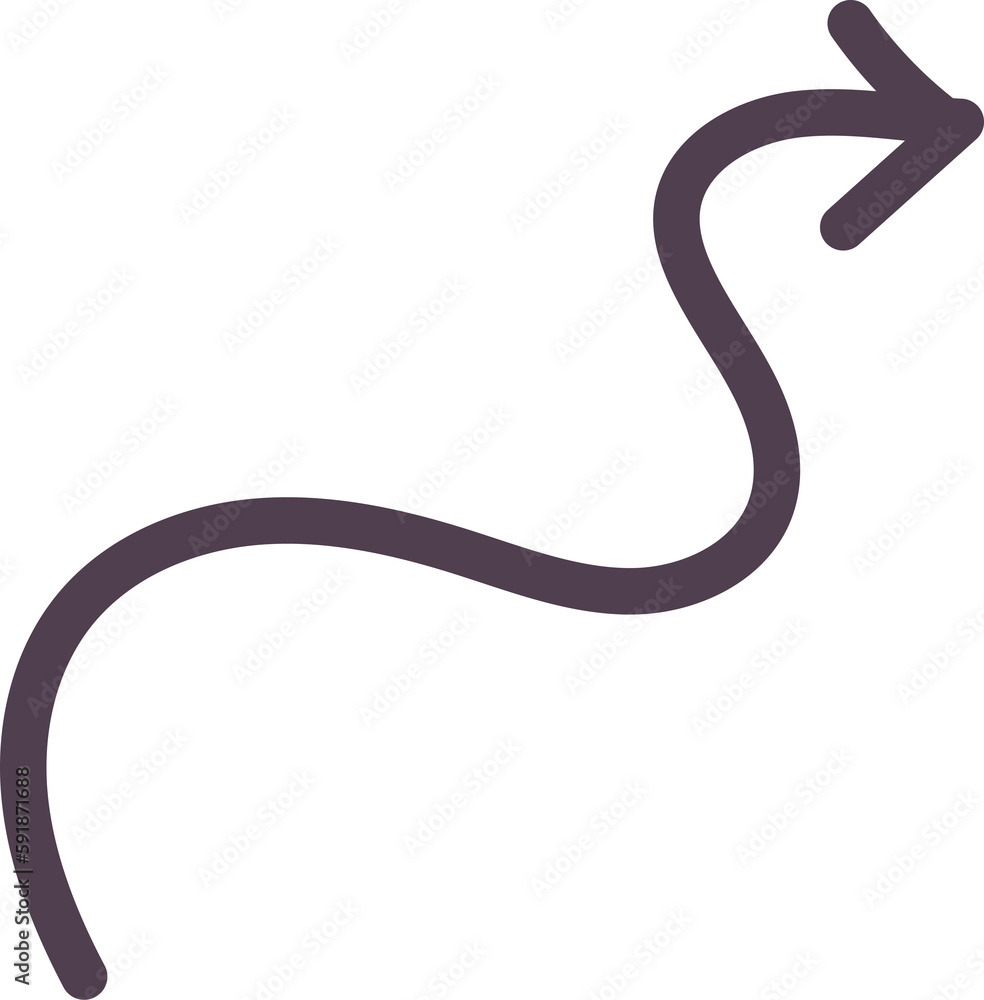 Curved Arrow Line Curved Arrow Line