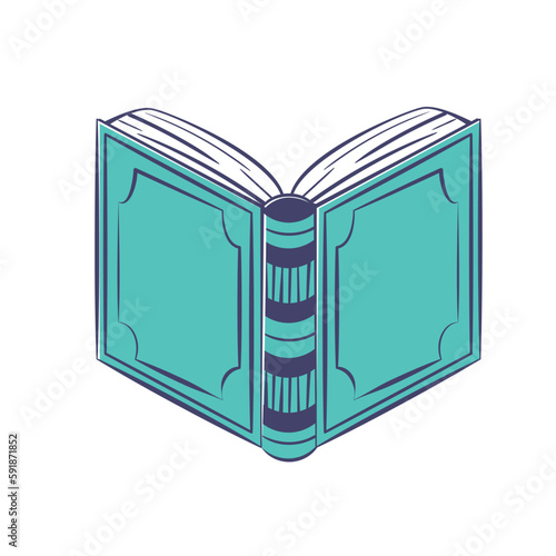 Open book with abstract pattern on the cover