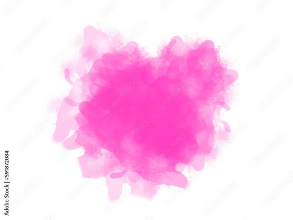 Abstract illustration with pink watercolor stain