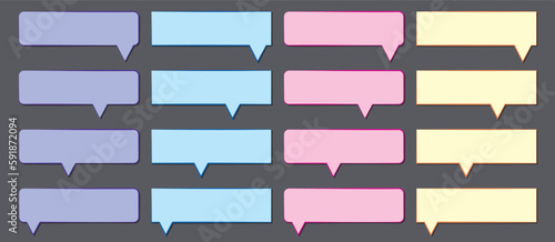 set of colorful speach bubbles