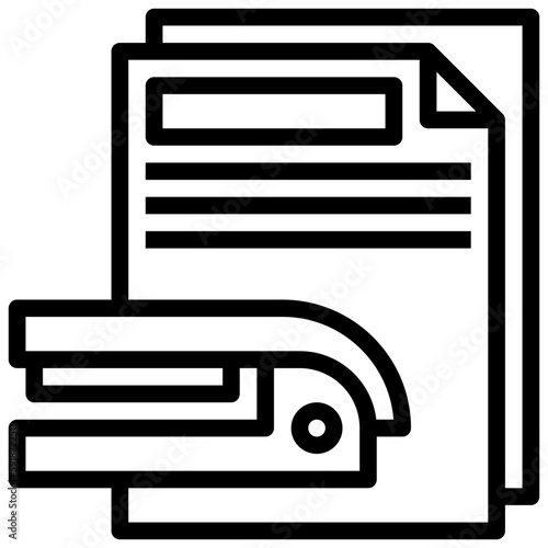stapler line icon,linear,outline,graphic,illustration
