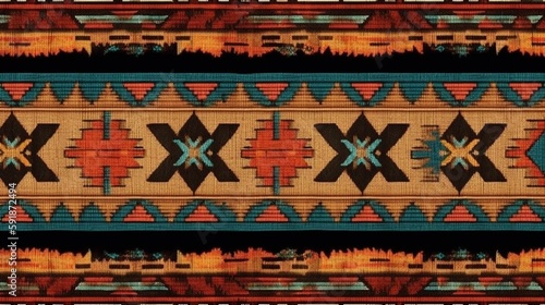Native American pattern Navajo tribe  pueblo tribe  tile  seamless  design  texture  Generative AI