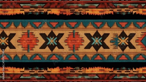 Native American pattern Navajo tribe, pueblo tribe, tile, seamless, design, texture, Generative AI