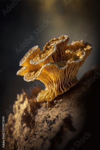 Polyporus mushroom close up. Generative AI