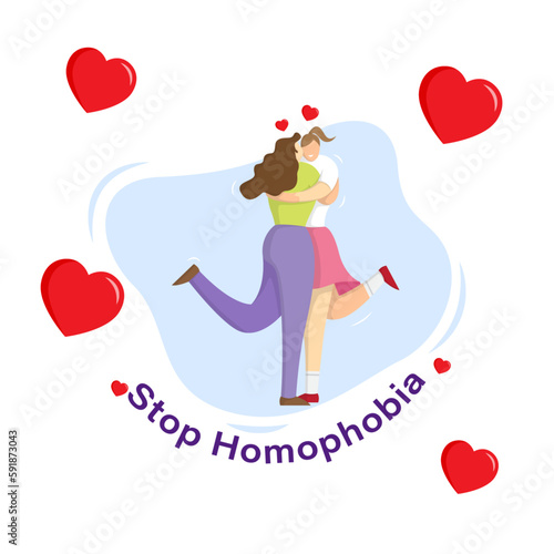 Vector illustration of International Day Against Homophobia Biphobia Lesbophobia Transphobia 17 May social media story feed mockup template post