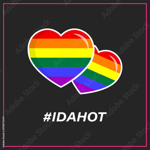 Vector illustration of International Day Against Homophobia Biphobia Lesbophobia Transphobia 17 May social media story feed mockup template post