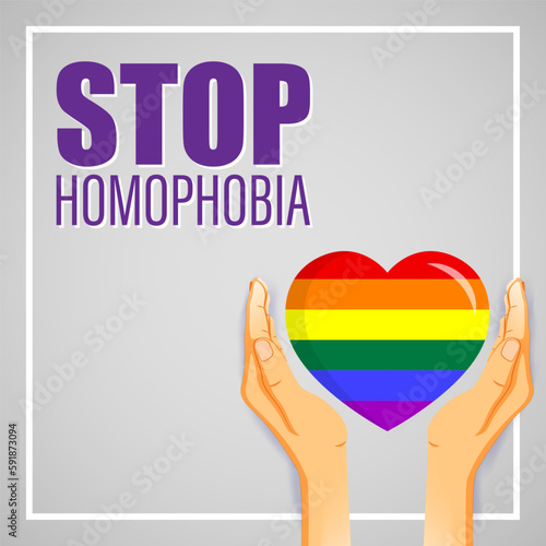 Vector illustration of International Day Against Homophobia Biphobia Lesbophobia Transphobia 17 May social media story feed mockup template post