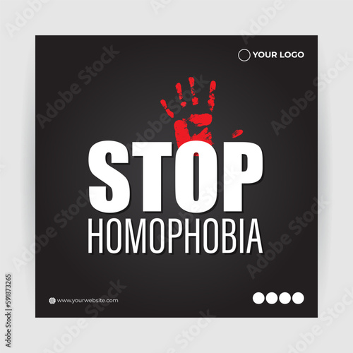 Vector illustration of International Day Against Homophobia Biphobia Lesbophobia Transphobia 17 May social media story feed mockup template post