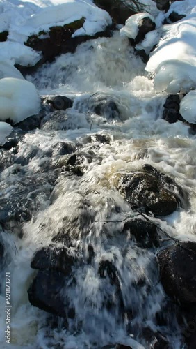 Rapids in Kemppilän Myllykoski, Ruokolahti Finland, vertical photo