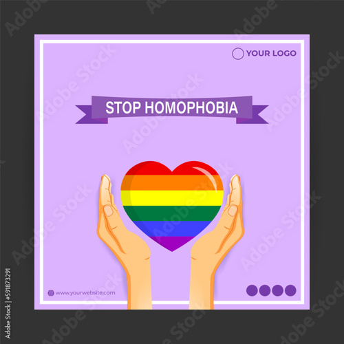 Vector illustration of International Day Against Homophobia Biphobia Lesbophobia Transphobia 17 May social media story feed mockup template post