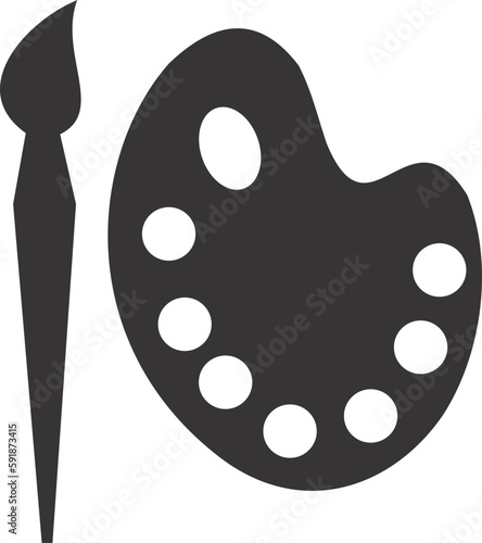 palette with brushes