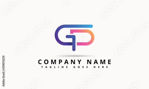 GP, PG Logo Design Template Vector Graphic Branding Element.